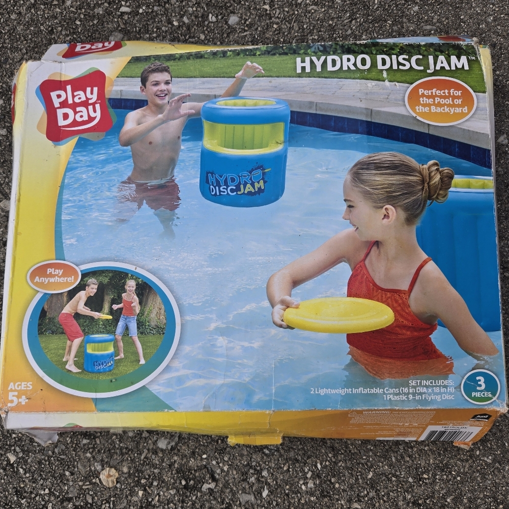 Play Day Hydro Disc Jam Inflatable Pool Game – Blue & Yellow